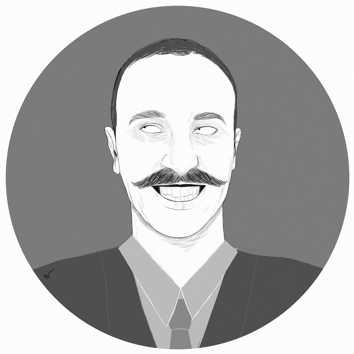 Roberto Maggiani in un disegno di Lisa Merletti