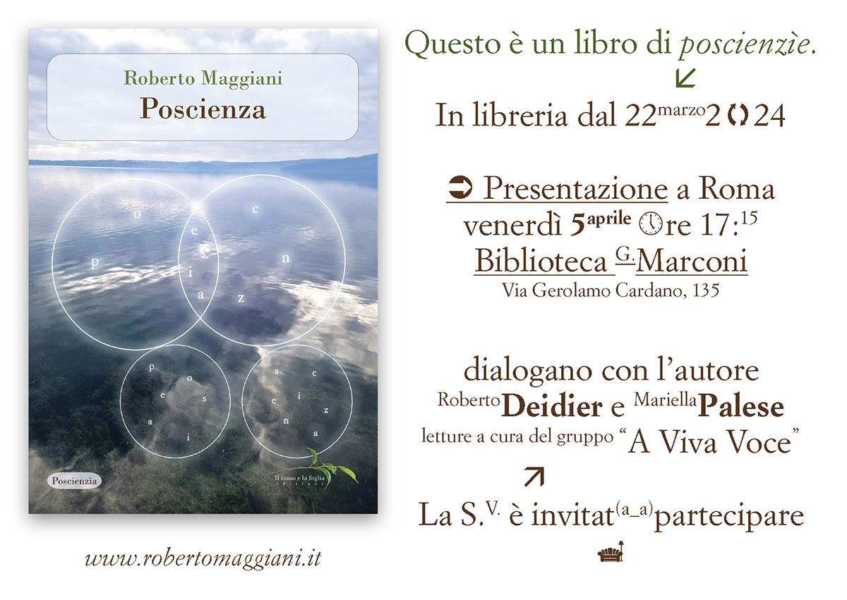 Qui sopra l’invito per la presentazione